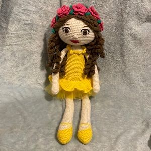 Yellow Ballerina Doll With Pink Flowers